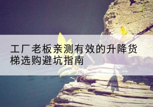 子长升降货梯怎么选-工厂老板亲测有效的升降货梯选购避坑指南